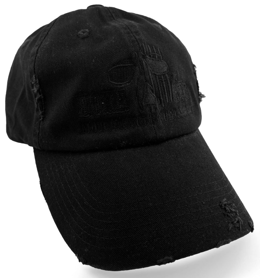 Black Distressed Hat