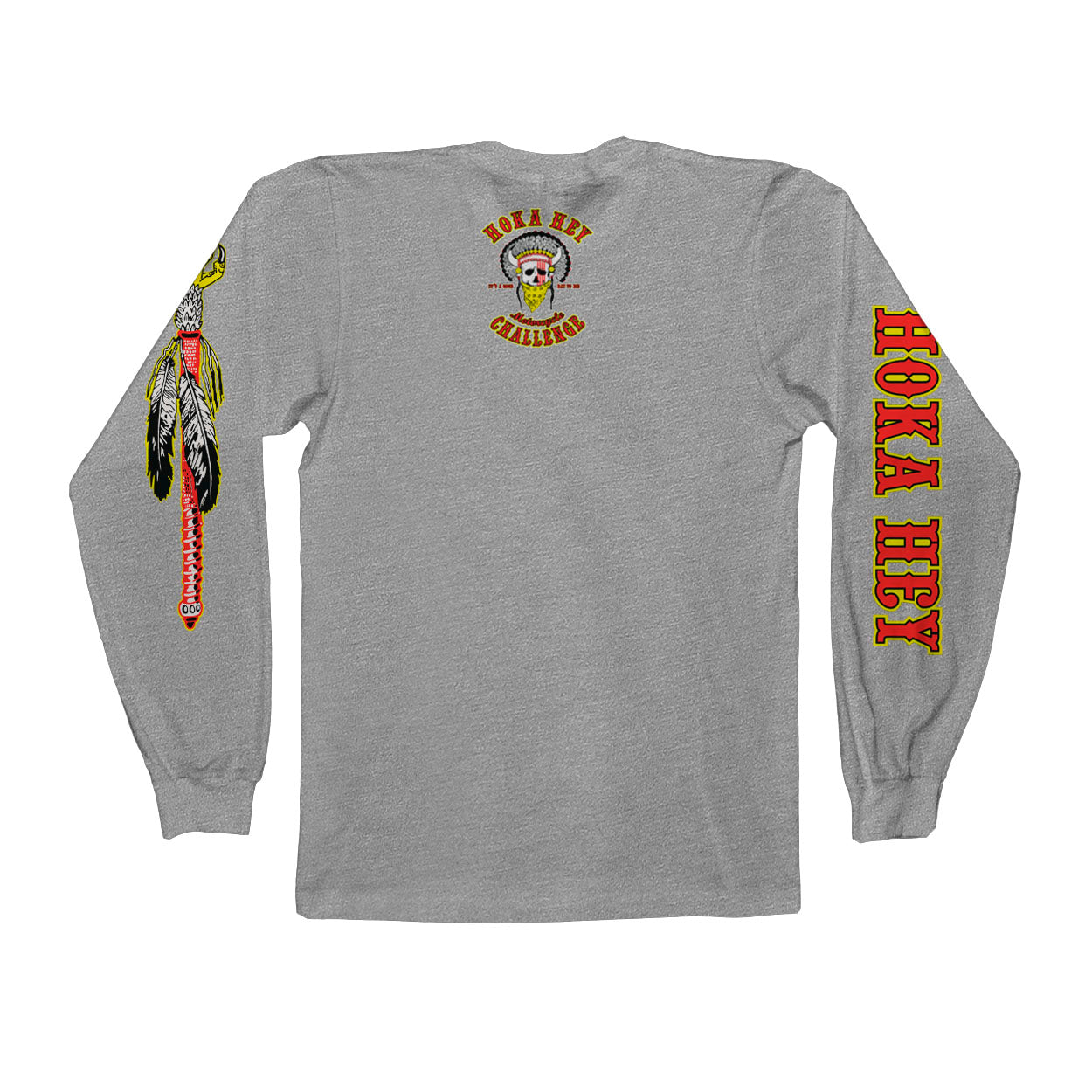 Grey Front Design Long Sleeve Gildan
