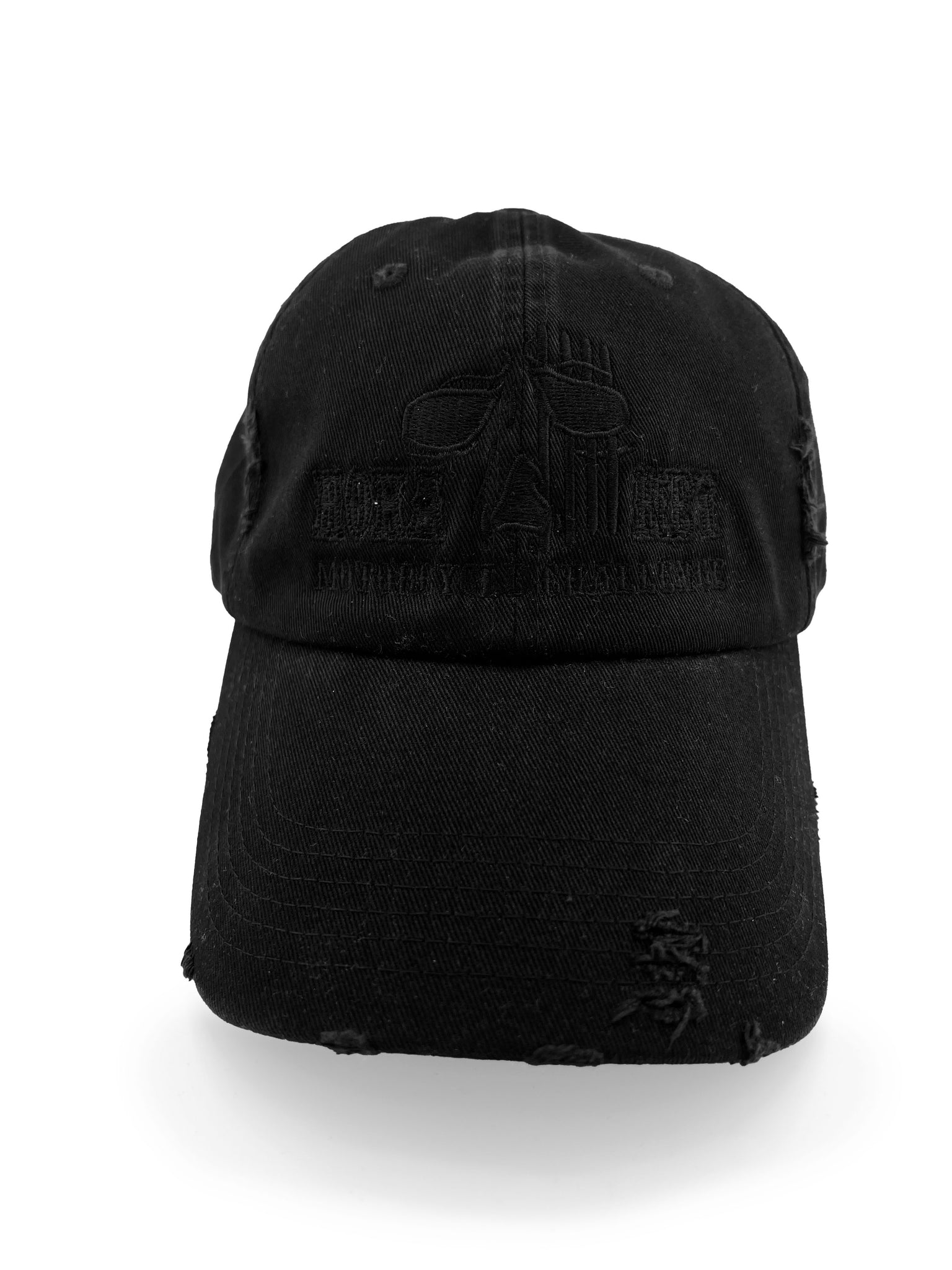 Black Distressed Hat