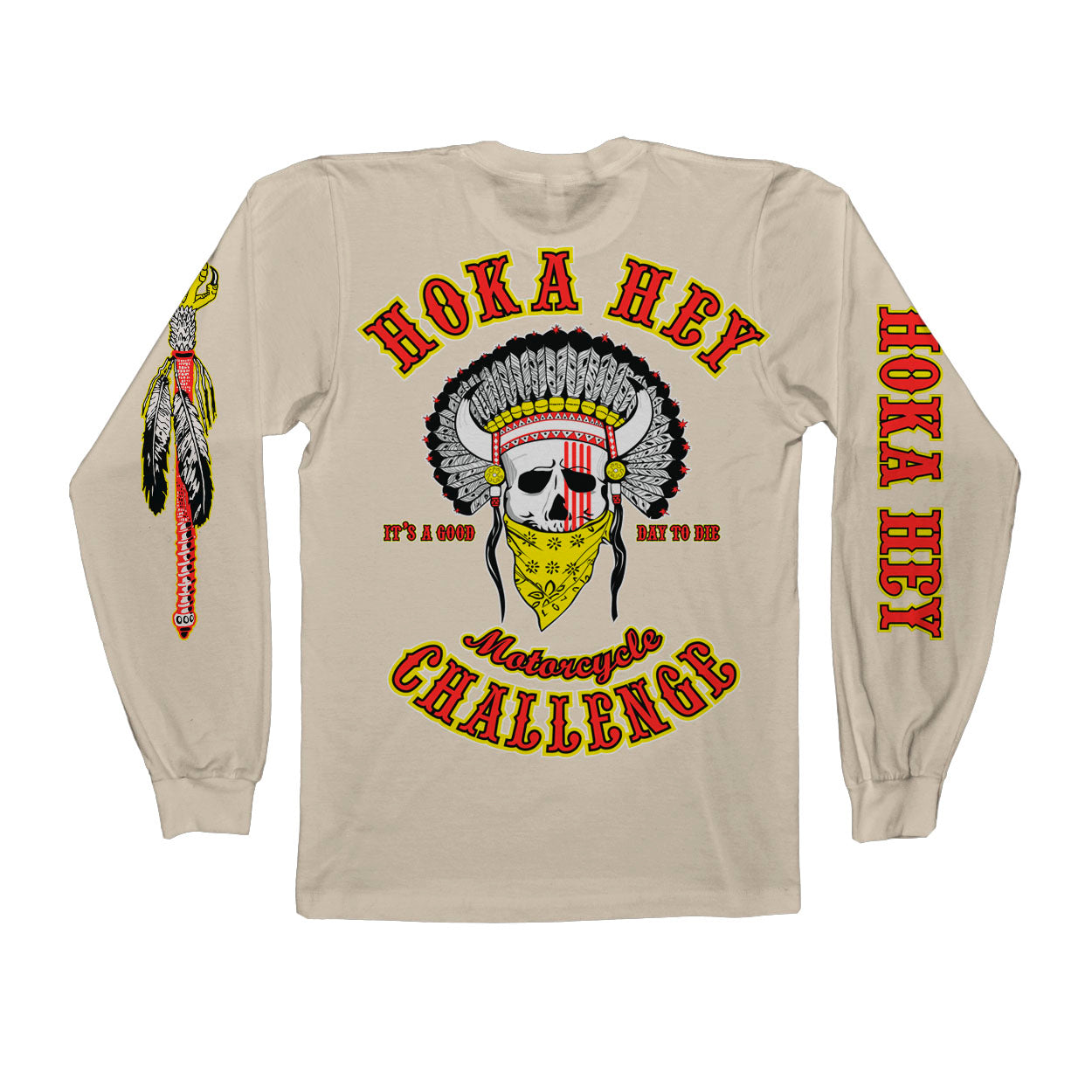 Cream Back Design Longsleeve Gildan