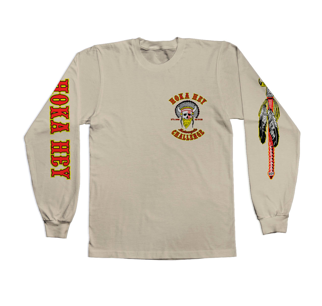 Cream Back Design Longsleeve Gildan
